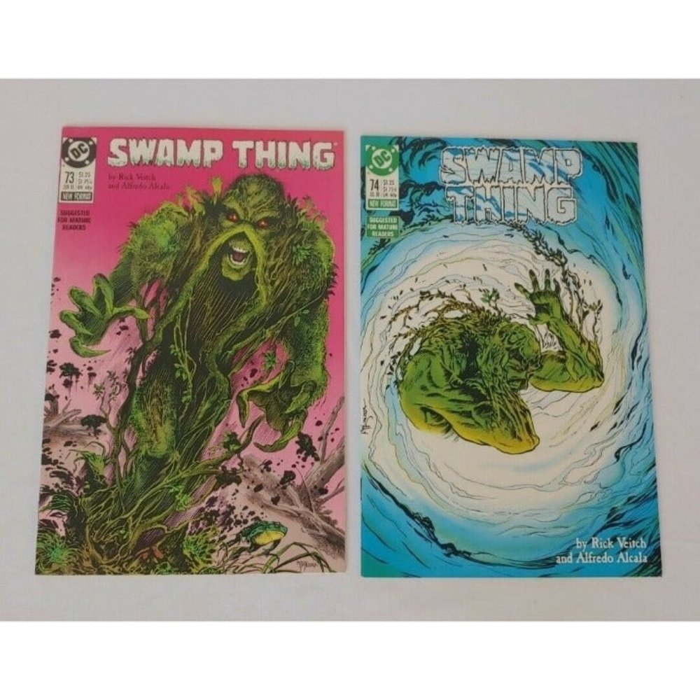 DC Comics Swamp Thing Issues #73 and #74 1988 New Format By Rick Veitch